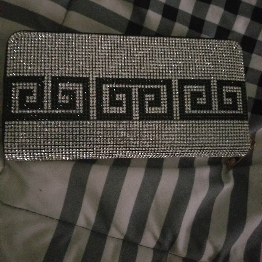 Black and Silver Studded Clutch